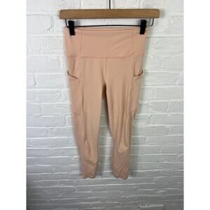 Fabletics Women's High Waisted Capri Leggings Stretch Peach Size Small